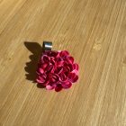 Sziromfelhő díszítésű medál - rózsaszín tarka