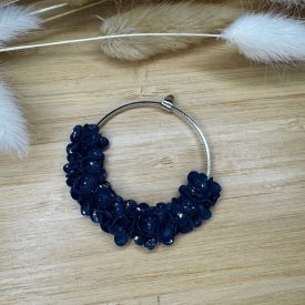 Kör medál sziromfelhő díszítéssel - navy blue - ezüst