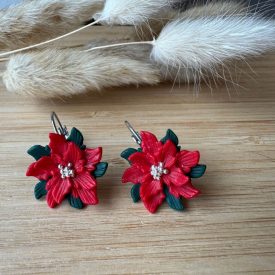 Mikulás virág - francia kapcsos alapon