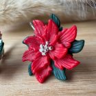 Mikulás virág - francia kapcsos alapon