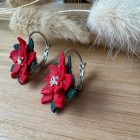 Mikulás virág - francia kapcsos alapon