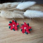 Mikulás virág - francia kapcsos alapon