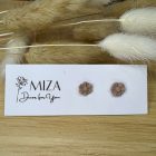 Mini virág bedugós fülbevaló - tejeskávé