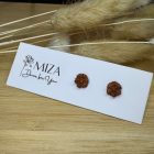 Mini virág bedugós fülbevaló - bronz