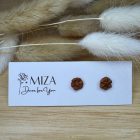 Mini virág bedugós fülbevaló - bronz