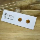 Mini virág bedugós fülbevaló - arany