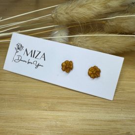 Mini virág bedugós fülbevaló - arany