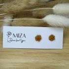 Mini virág bedugós fülbevaló - arany