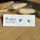 Mini virág bedugós fülbevaló - margaréta - ezüst