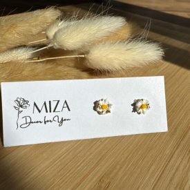 Mini virág bedugós fülbevaló - margaréta - arany