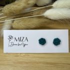 Mini virág bedugós fülbevaló - fenyőzöld