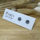 Mini virág bedugós fülbevaló - ezüst