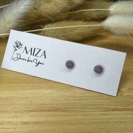   Mini pötty bedugós fülbevaló - pasztell lila - rózsaszín csillogós