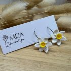 Kicsi nárciszfej - ezüst francia kapcsos alapon