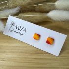 Kis méretű négyzet bedugós fülbevaló - őszi színátmenetes