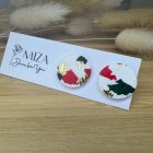 Nagy méretű pötty bedugós fülbevaló - karácsonyi