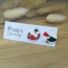 Nagy méretű pötty bedugós fülbevaló - karácsonyi