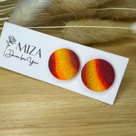   Nagy méretű pötty bedugós fülbevaló - őszi színátmenetes