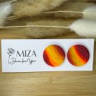 Nagy méretű pötty bedugós fülbevaló - őszi színátmenetes