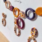 Ovális fánk nyaklánc fülbevalóval - Fürjtojás kollekció - füge