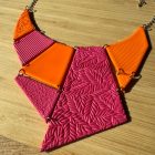 Színes Geometrikus Nyaklánc - narancs - magenta