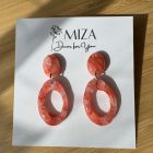 2 részes ovális fánk - korall - márvány hatású lakkozott