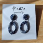 2 részes ovális fánk - szürke - márvány hatású lakkozott