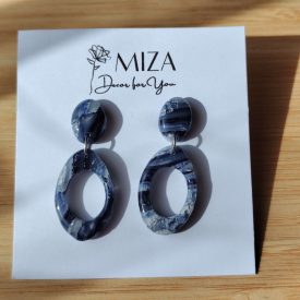 2 részes ovális fánk - szürke - márvány hatású lakkozott