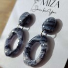 2 részes ovális fánk - szürke - márvány hatású lakkozott