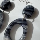 2 részes ovális fánk - szürke - márvány hatású lakkozott