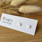 Mini hópehely bedugós fülbevaló - fehér