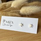 Mini hópehely bedugós fülbevaló - fehér