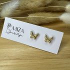 Pici pillangó bedugós fülbevaló - arany