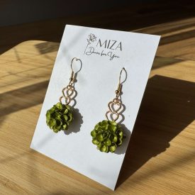 Balerina fülbevaló - metál fényű arany-zöld