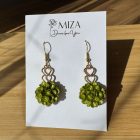 Balerina fülbevaló - metál fényű arany-zöld