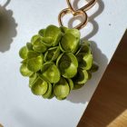 Balerina fülbevaló - metál fényű arany-zöld