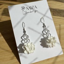 Balerina fülbevaló - fehér