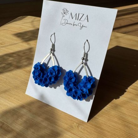 Sziromfelhős csepp fülbevaló - királykék 