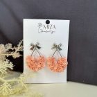 Sziromfelhő díszítésű csepp fülbevaló - rose gold - ezüst masni bedugóval