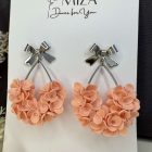 Sziromfelhő díszítésű csepp fülbevaló - rose gold - ezüst masni bedugóval