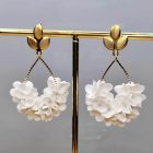 Sziromfelhős csepp fülbevaló - fehér 