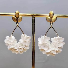 Sziromfelhős csepp fülbevaló - fehér 