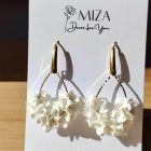 Sziromfelhős csepp fülbevaló - fehér 