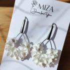 Sziromfelhős csepp fülbevaló - fehér 