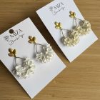 Sziromfelhős csepp fülbevaló - fehér 