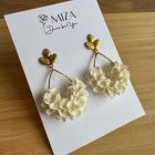 Sziromfelhős csepp fülbevaló - fehér 