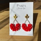 Sziromfelhős csepp fülbevaló - piros 