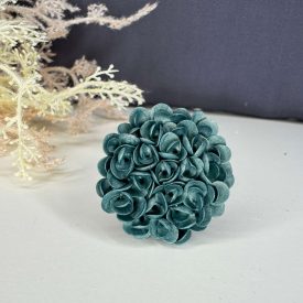   Sziromfelhős gyűrű - metál zöld - ezüst színű állítható alapon