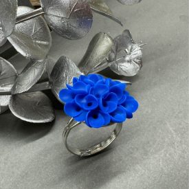 Sziromfelhős gyűrű - királykék -  állítható alapon