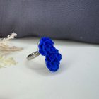 Sziromfelhős gyűrű - királykék - dupla fejű